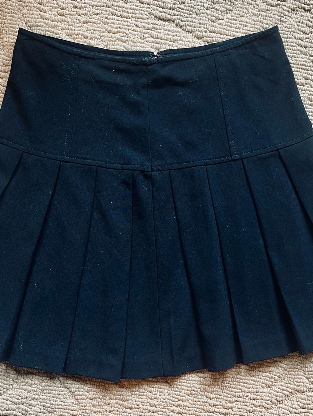 Vintage Courtenay Stretch, Black Pleated Miniskirt